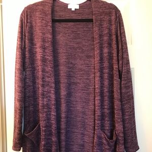 LLR plum sarah duster cardigan